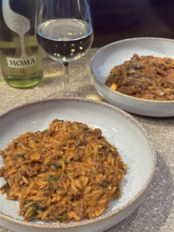 Orzo crémeux au bœuf